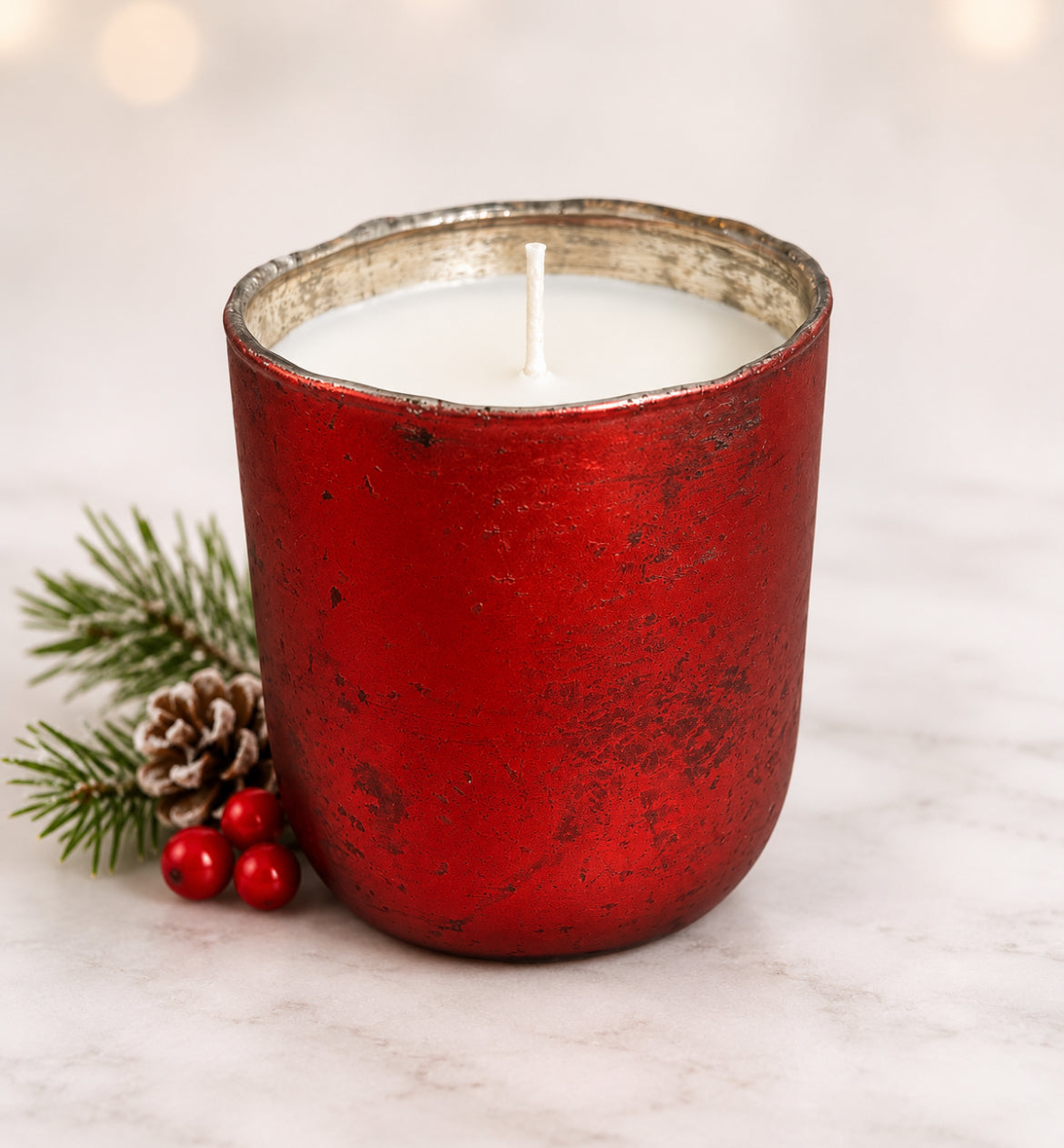 16oz. Red Antique Glass Candle