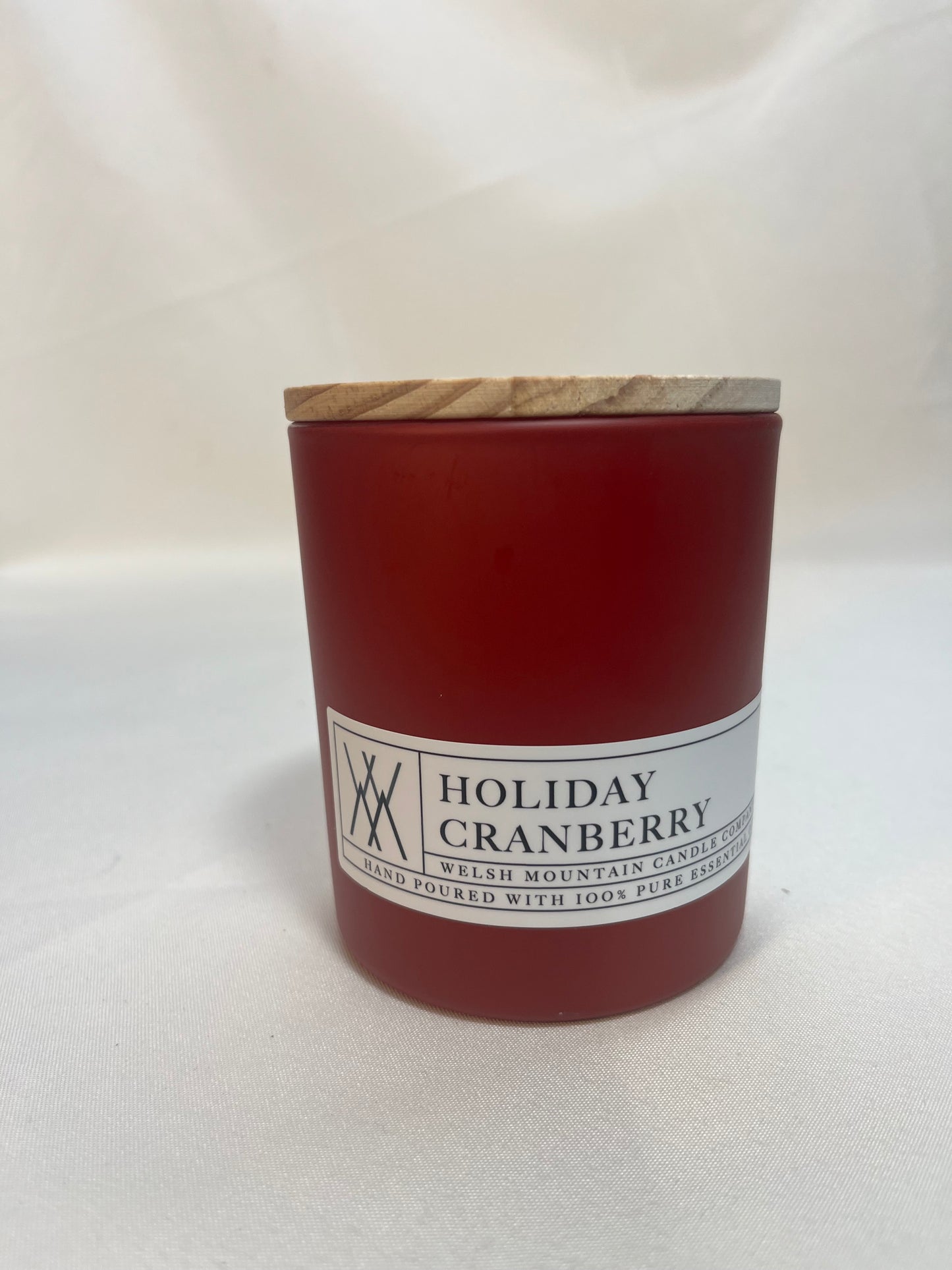 16oz Coconut Wax Candle with wood lid, Red