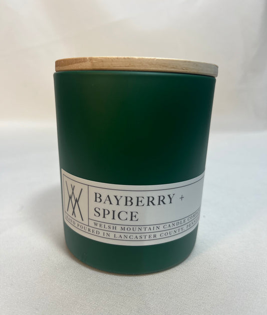 16oz Coconut wax candle with wood lid, Green