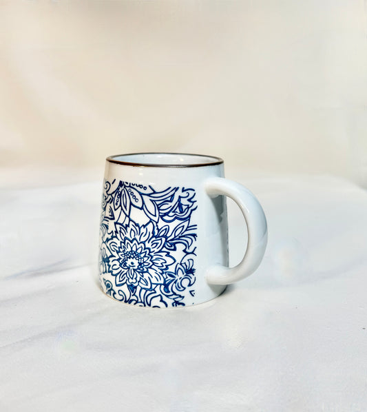 Blue Vintage Floral Coffee Mug