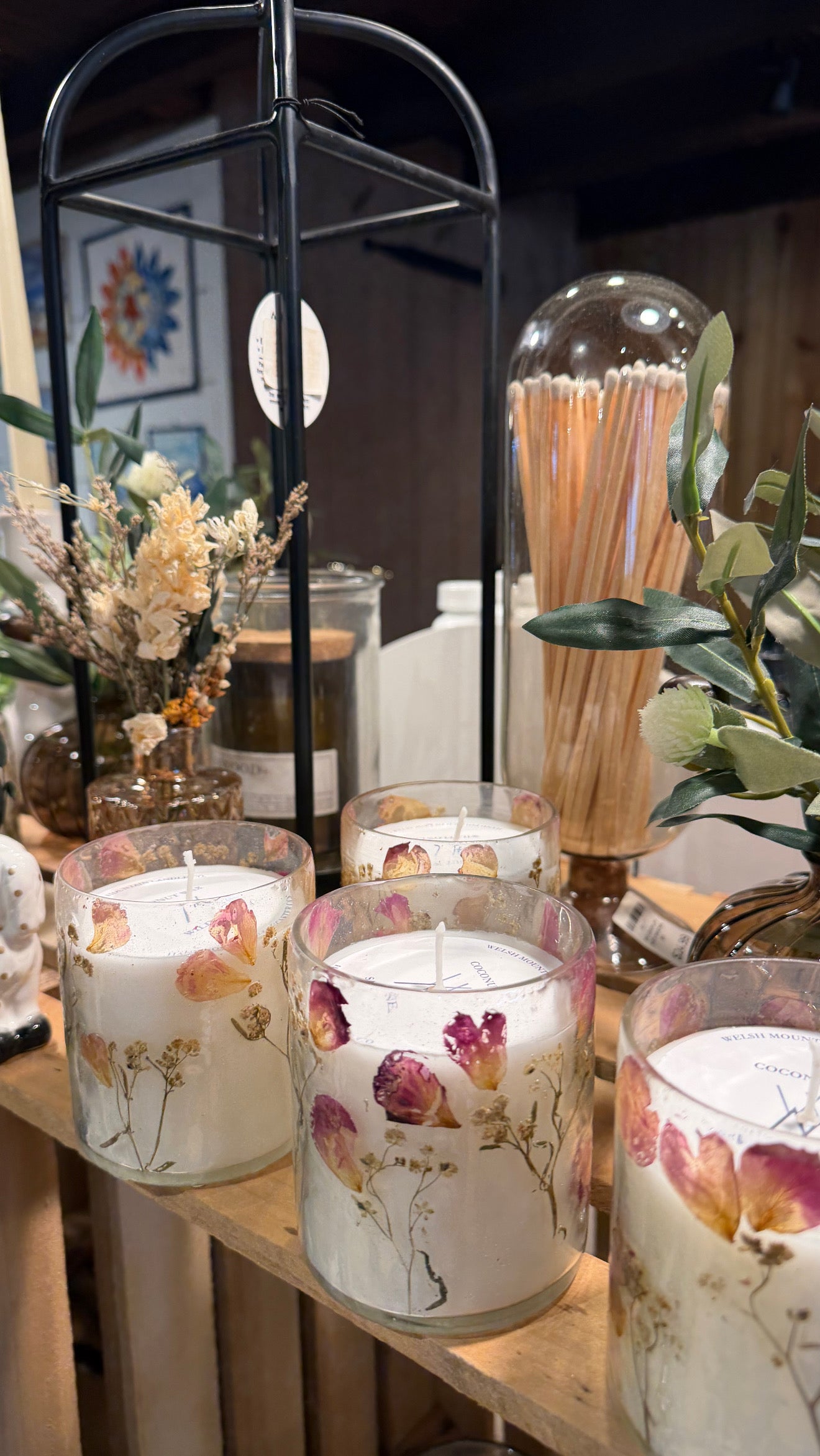 8oz Pressed Flower Candle