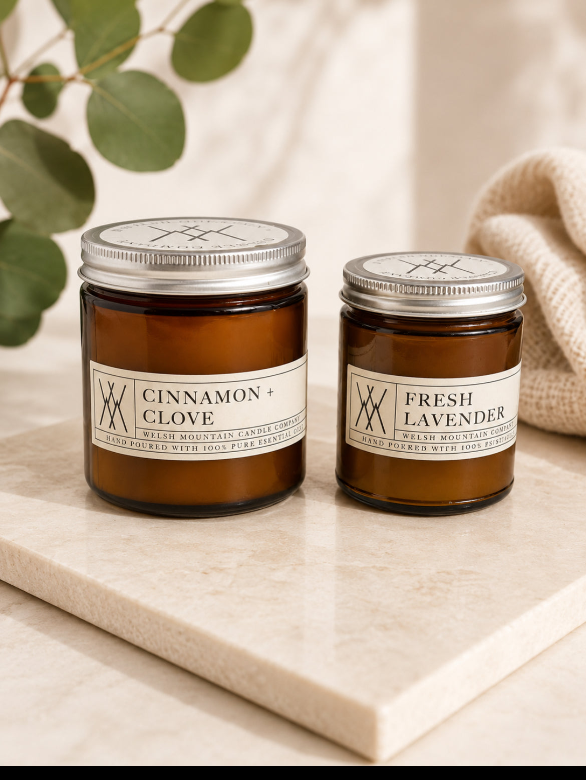Essential oil candles, Amber jar – Welsh Mountain Candle Co.