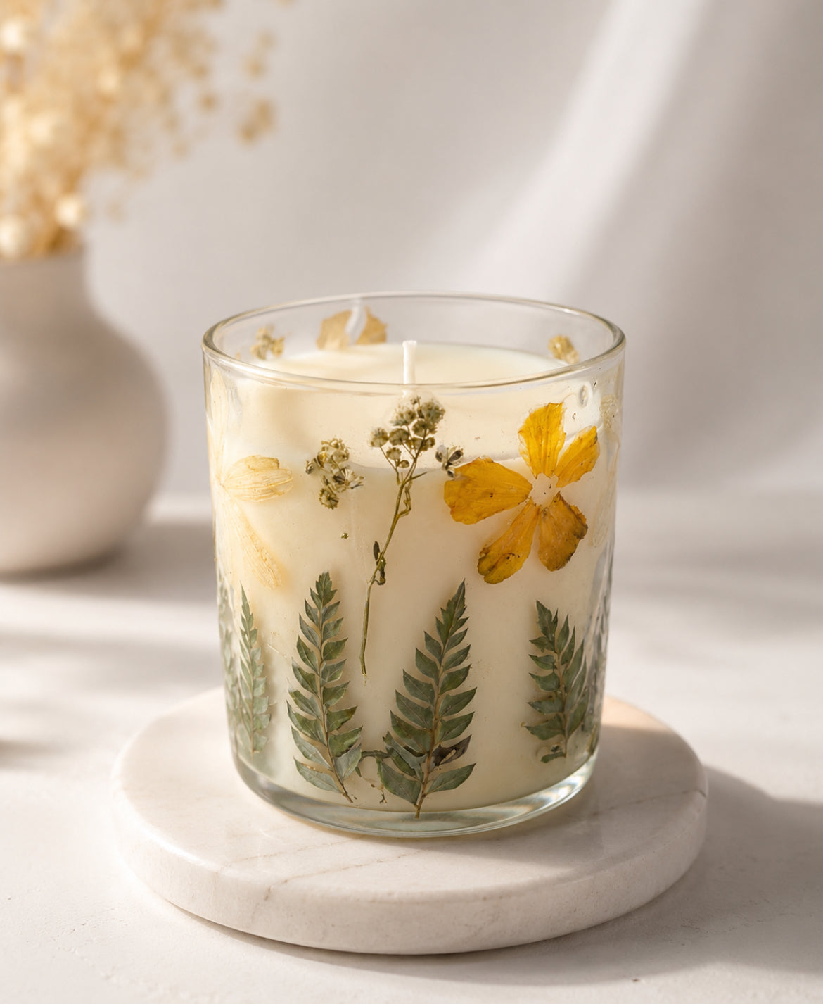 9oz Pressed Flower Candle
