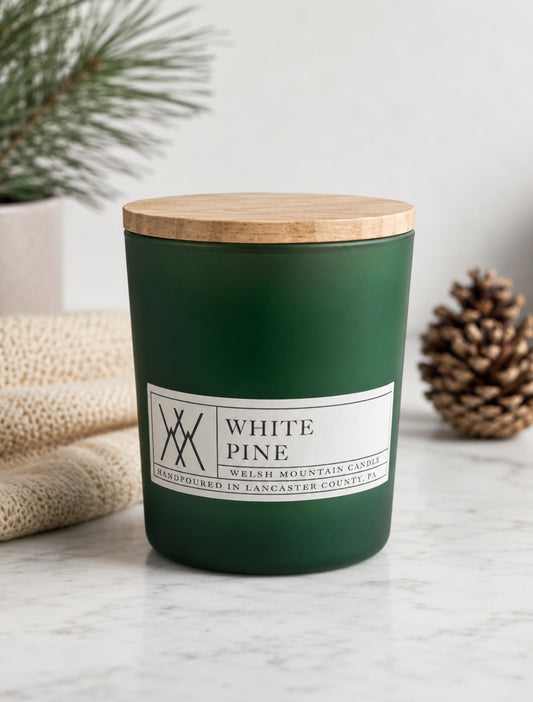 16oz Coconut wax candle with wood lid, Green