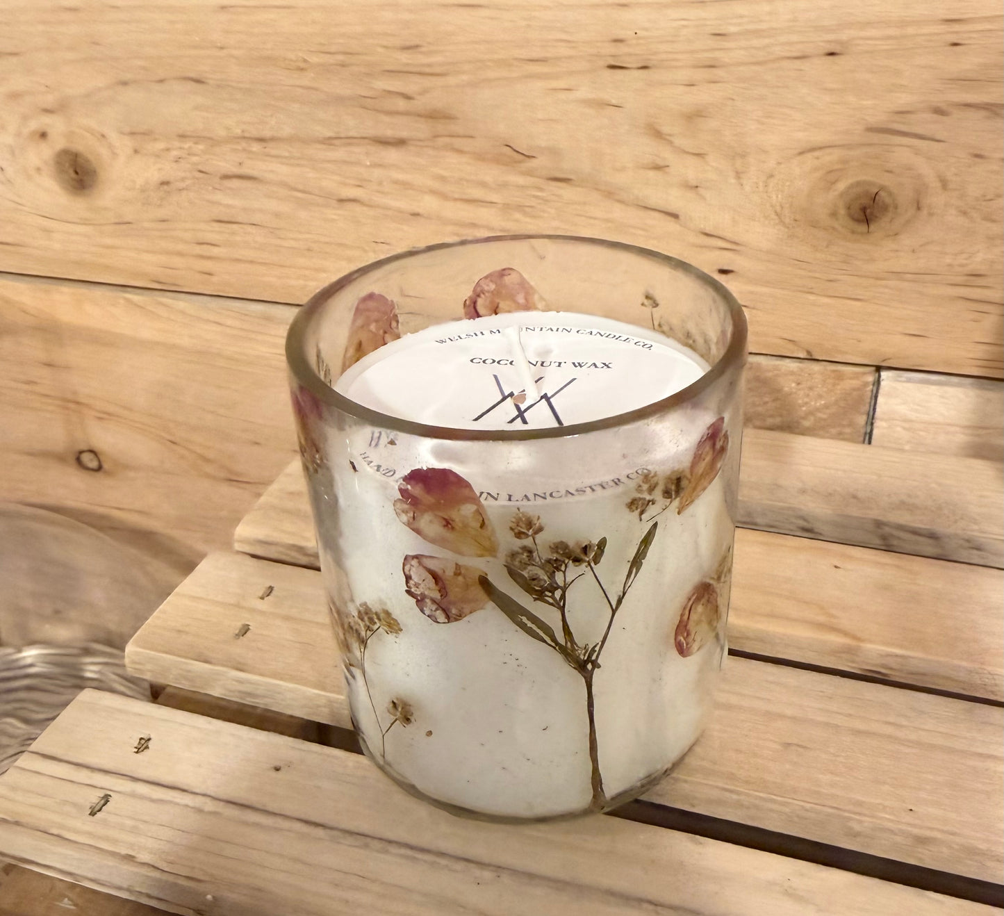 8oz Pressed Flower Candle