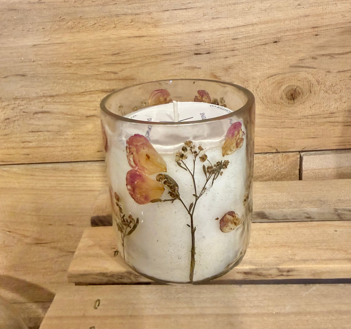 8oz Pressed Flower Candle