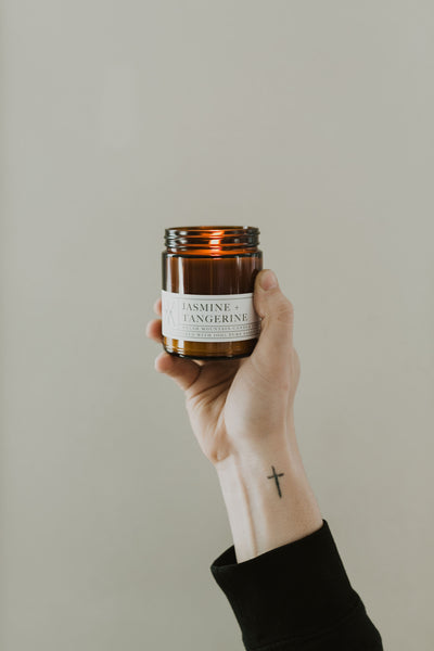 Essential oil candles, Amber jar
